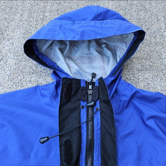 LL Bean Blue Hooded Raincoat Lightweight Outdoor Jacket Misses Womens Medium - Picture 10 of 16